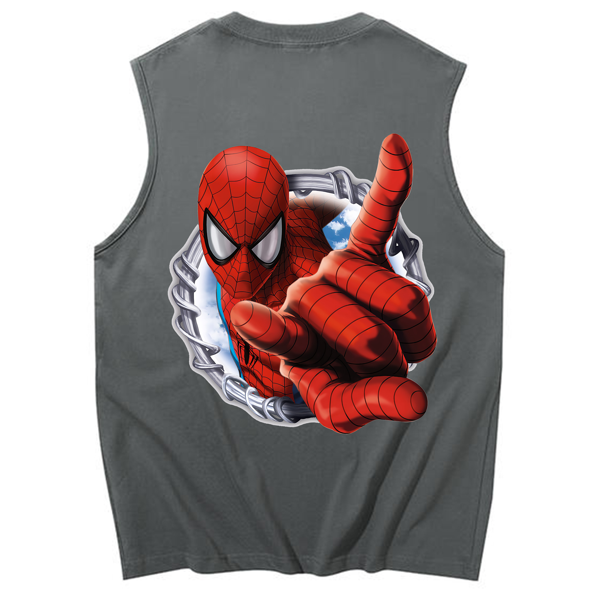 （画像用） Spider Man スパイダーマン コットン100％タンクトップ（背面プリント）